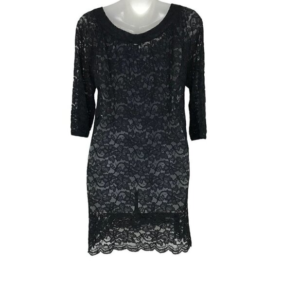 DIANE Von Furstenberg Lace Pattern Dress, Black, Size 2 - Picture 5 of 7